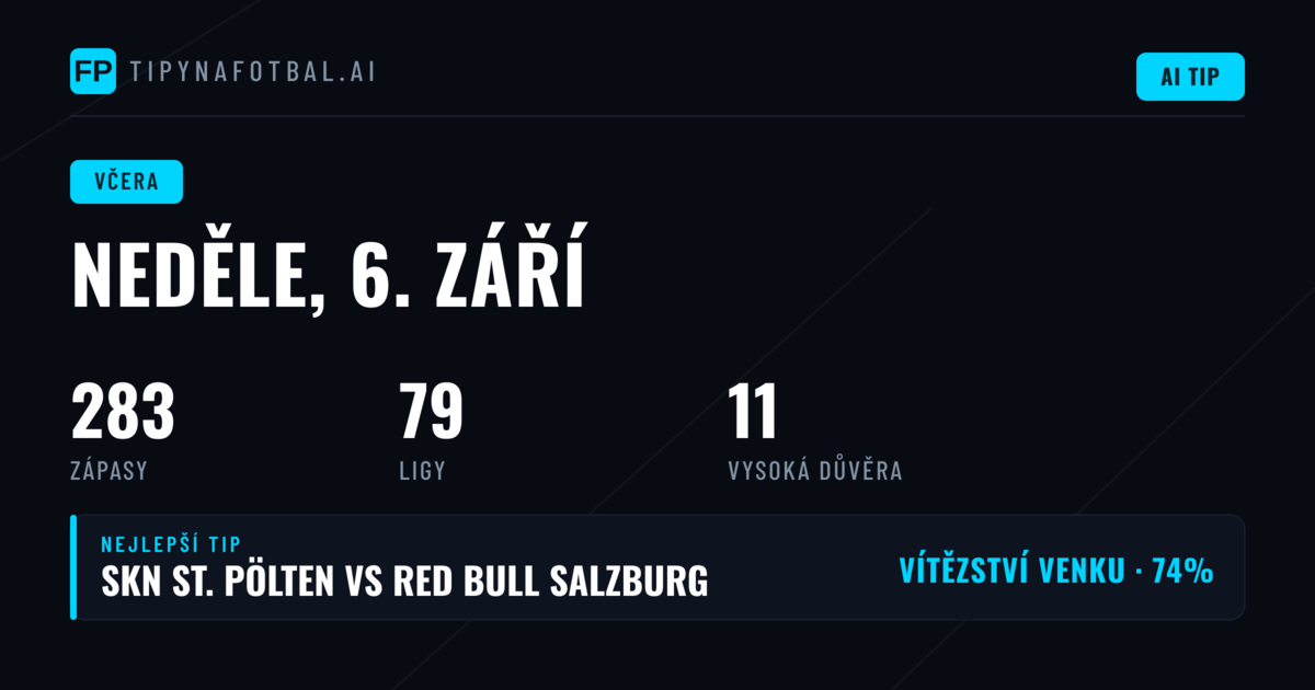 Celkové výsledky nedělních tipů