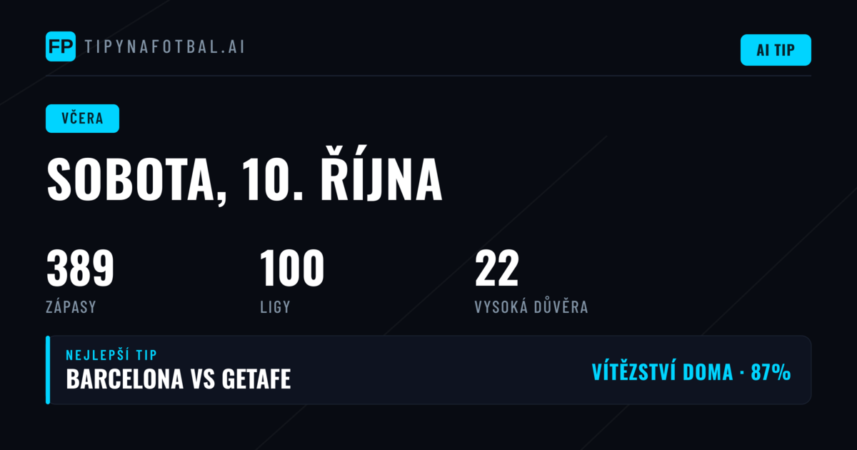 Přehled sobotních výsledků tipování