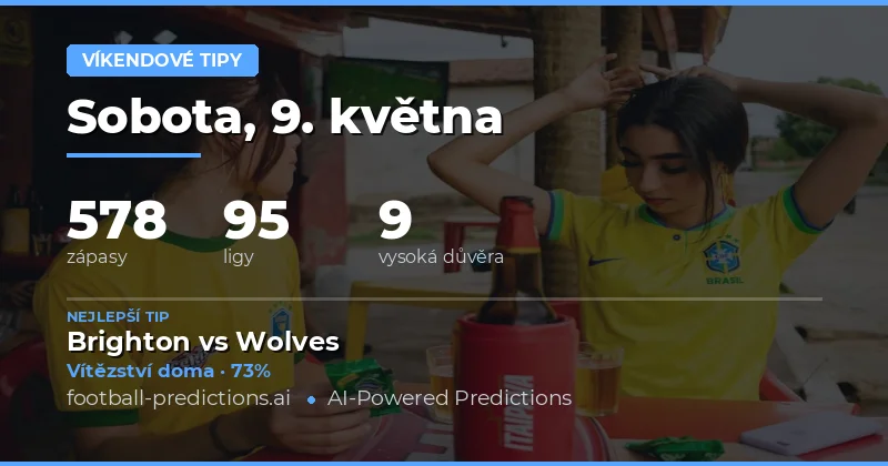 Přehled předvídaných výsledků pro fotbalový víkend 9. až 10. května 2026