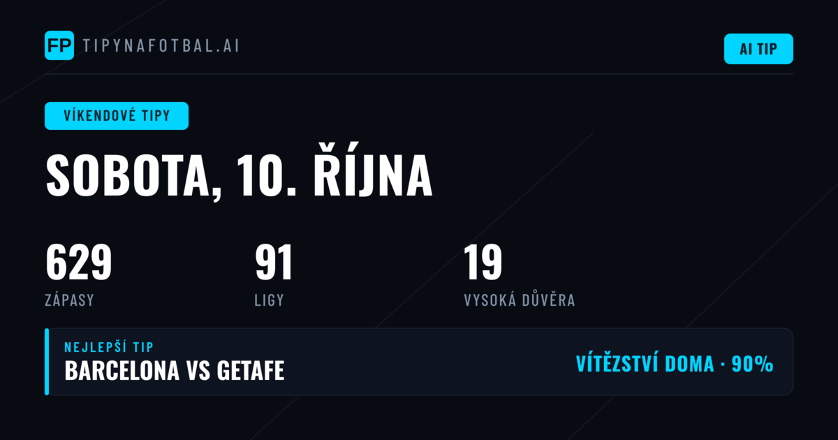 Top tipy na sobotu 10. října – neděli 11. října 2026