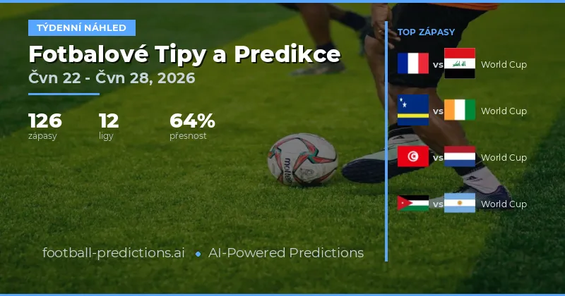 Fotbalové Předpovědi a Sázkové Tipy: 22 Čvn – 28 Čvn 2026