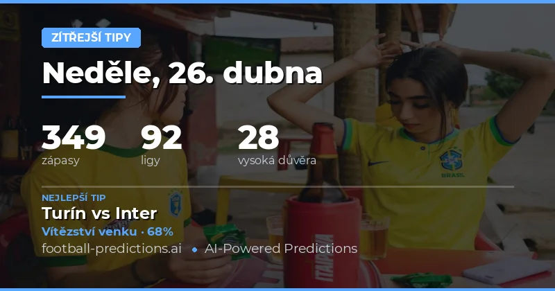 Přehled dnešního fotbalového programu 26 Apr 2026