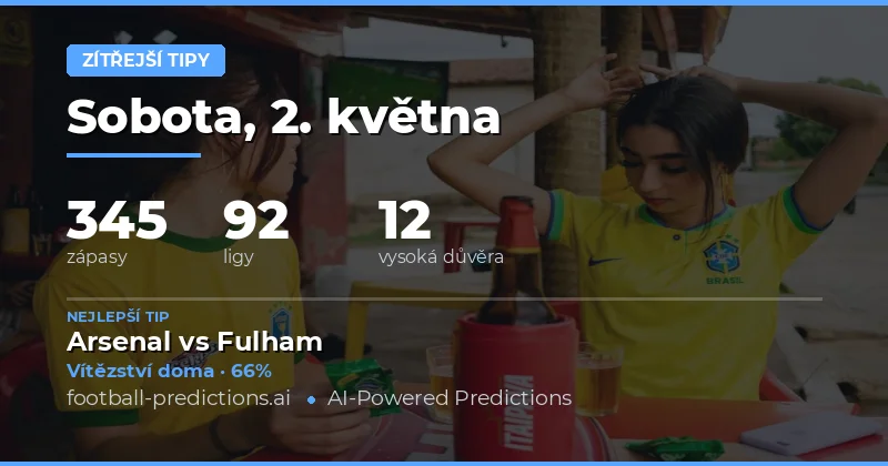 Předpověď výsledků fotbalových zápasů na 2. května 2026