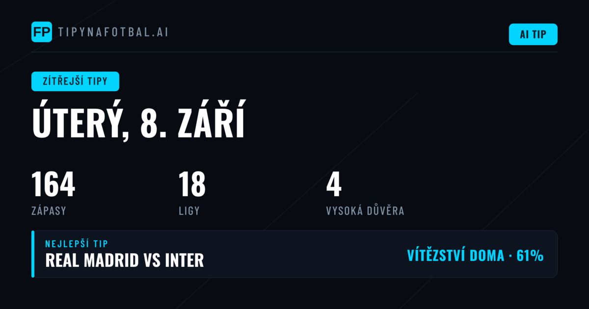Dominance Champions League v úterním programu