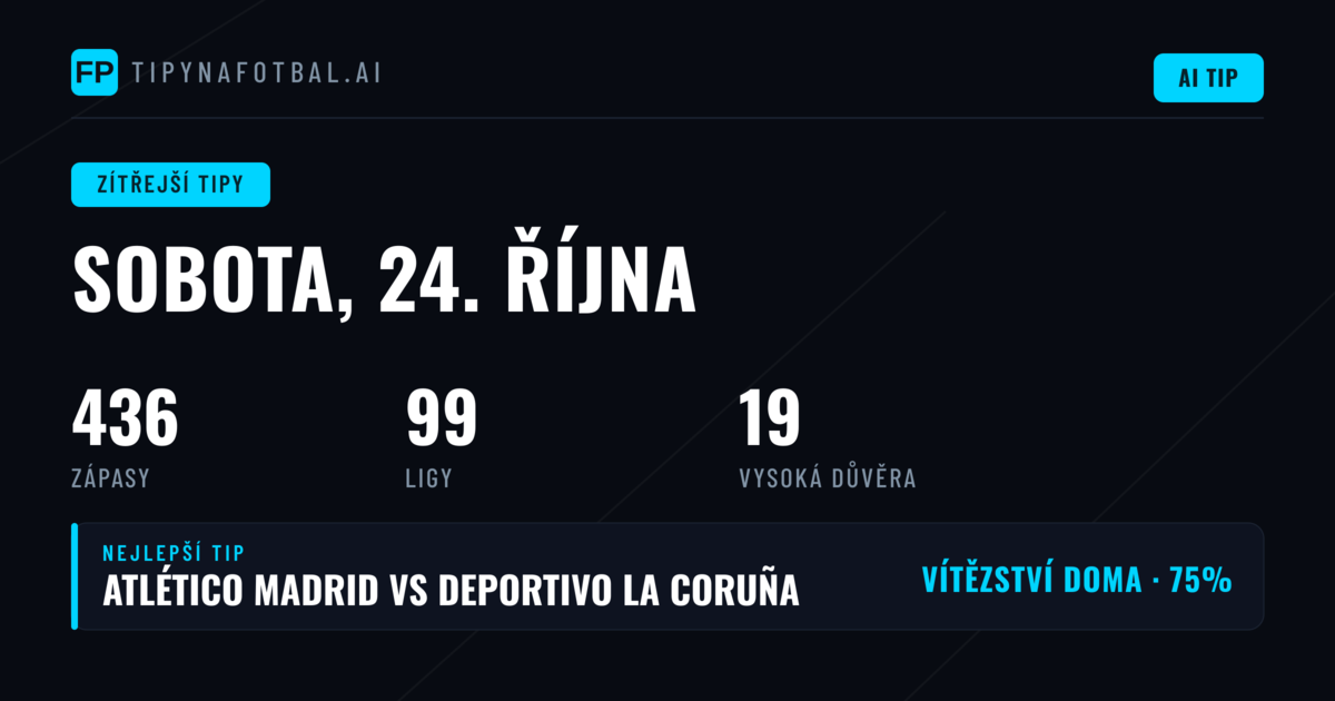 Domácí výhody a gólové trendy v sobotním programu
