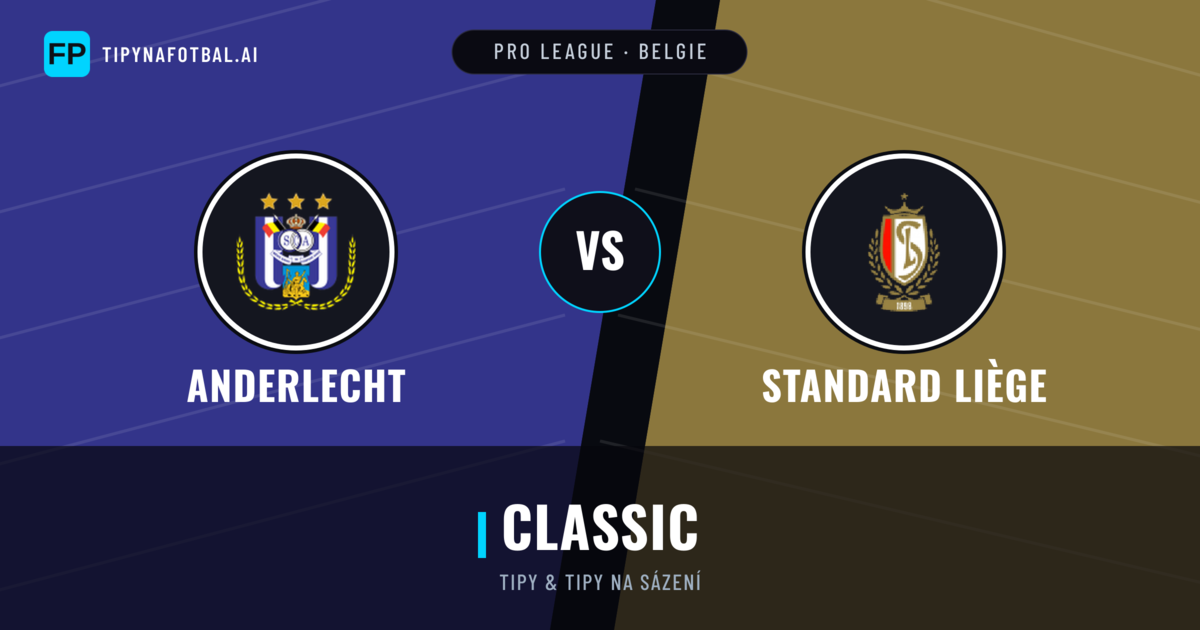 Anderlecht vs Standard Liège Tipy a statistiky