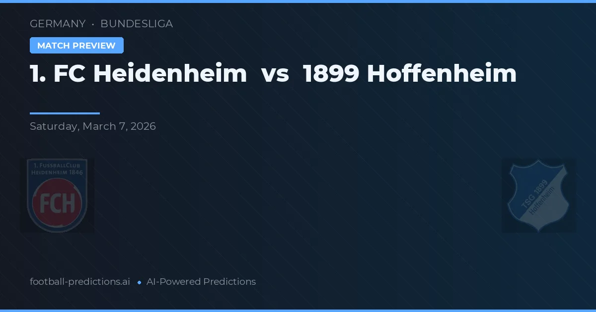 1. FC Heidenheim vs 1899 Hoffenheim — předpověď a náhled zápasu