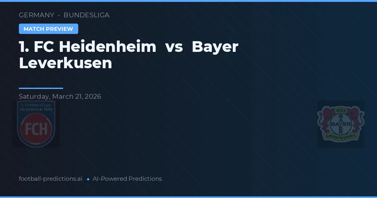 1. FC Heidenheim vs Bayer Leverkusen — předpověď a náhled zápasu