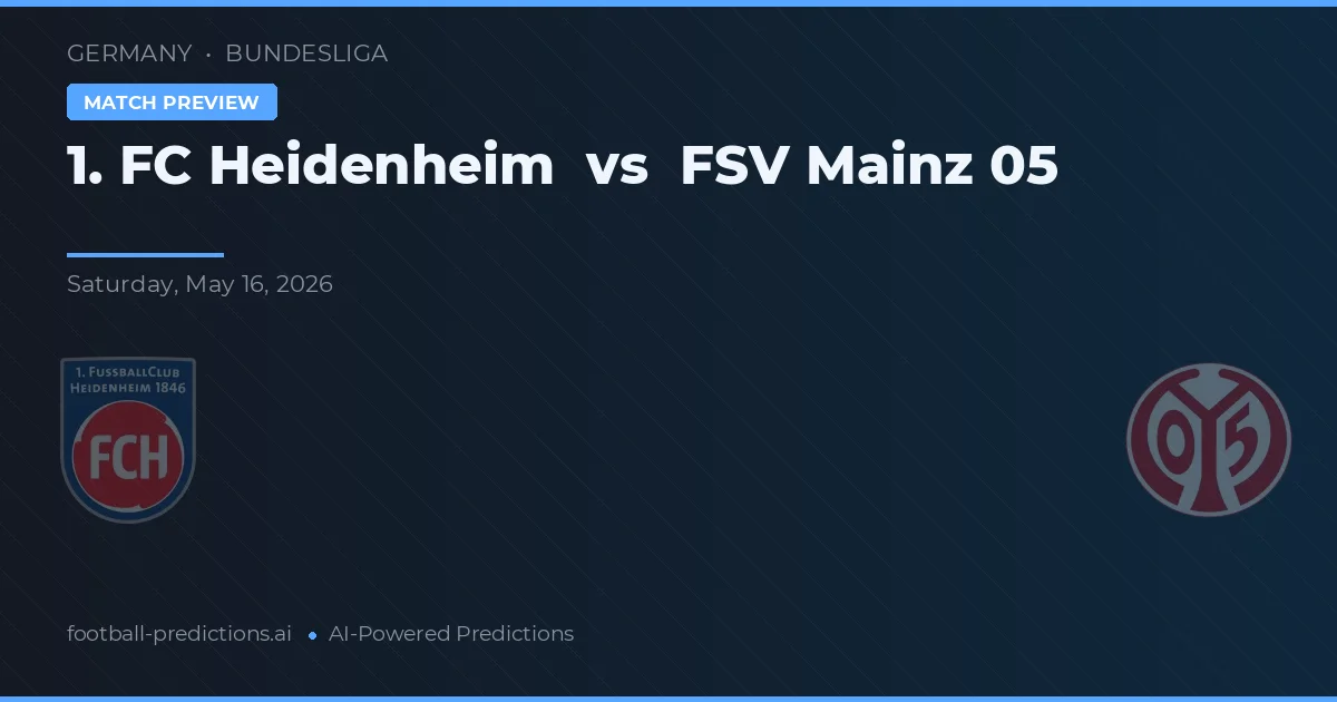 1. FC Heidenheim vs FSV Mainz 05 — předpověď a náhled zápasu