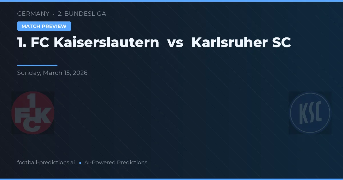 1. FC Kaiserslautern vs Karlsruher SC — předpověď a náhled zápasu