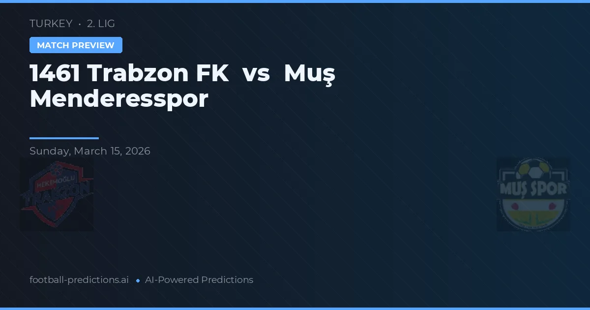 1461 Trabzon FK vs Muš Menderespor — předpověď a náhled zápasu