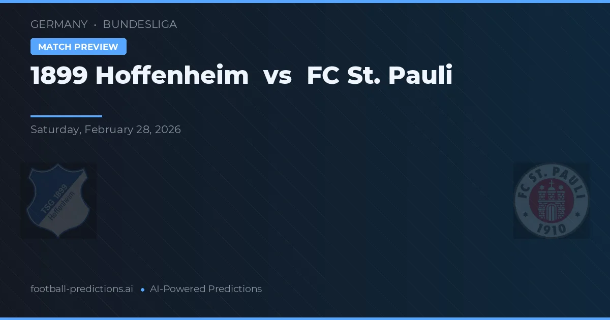 1899 Hoffenheim vs FC St. Pauli — předpověď a náhled zápasu