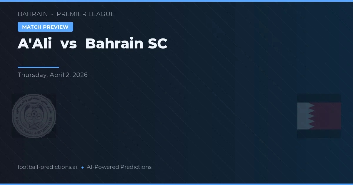 A'Ali vs Bahrain SC — předpověď a náhled zápasu