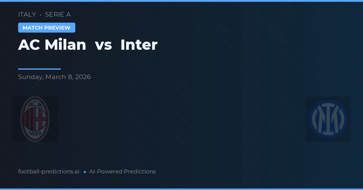 AC Milán vs Inter — předpověď a náhled zápasu