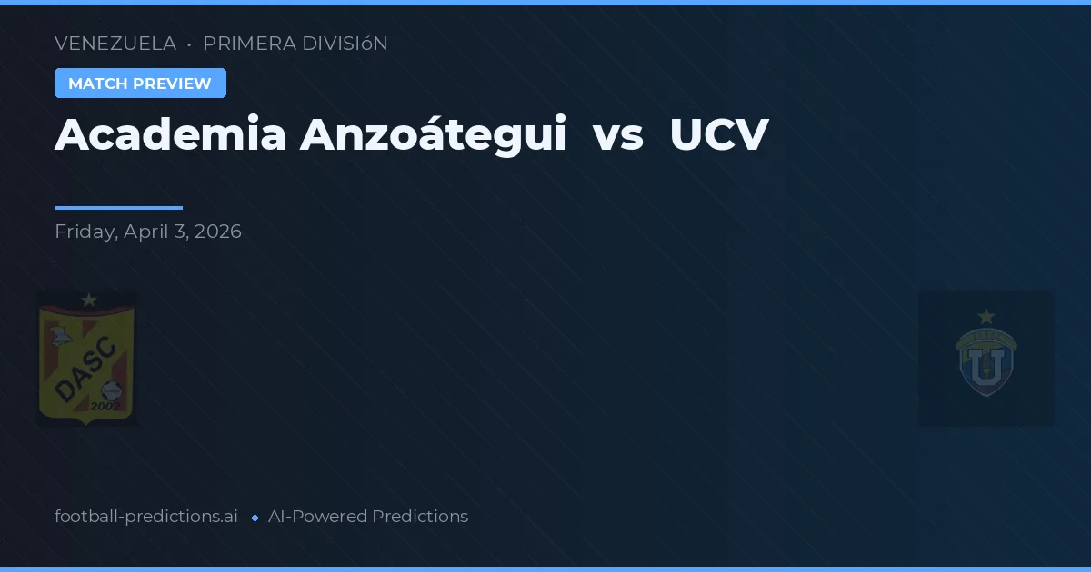 Akademie Anzoátegui vs UCV — předpověď a náhled zápasu