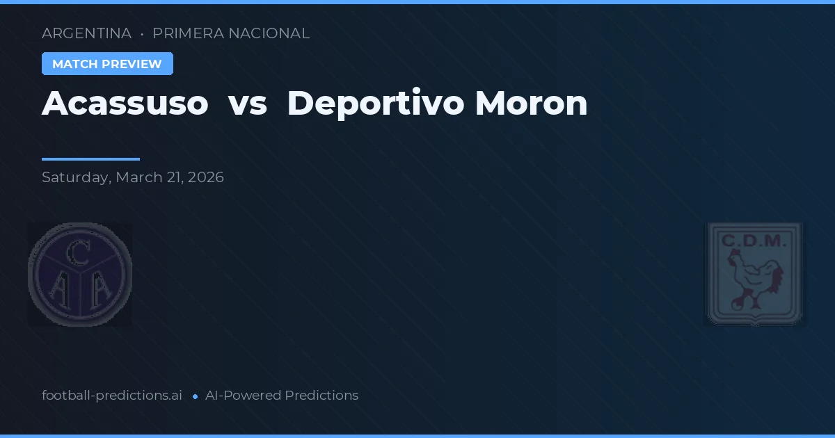 Acassuso vs Deportivo Morón — předpověď a náhled zápasu