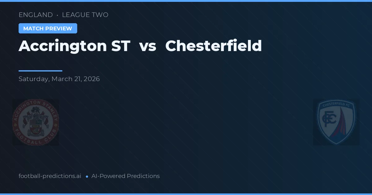 Accrington Stanley vs Chesterfield — předpověď a náhled zápasu