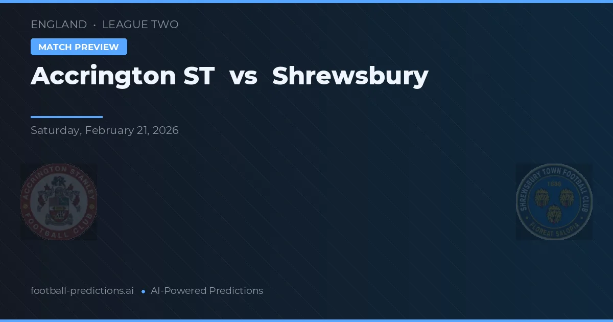 Accrington Stanley vs Shrewsbury — předpověď a náhled zápasu