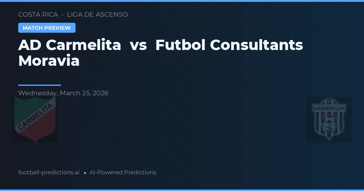 AD Carmelita vs Futbol Consultants Moravia — předpověď a náhled zápasu