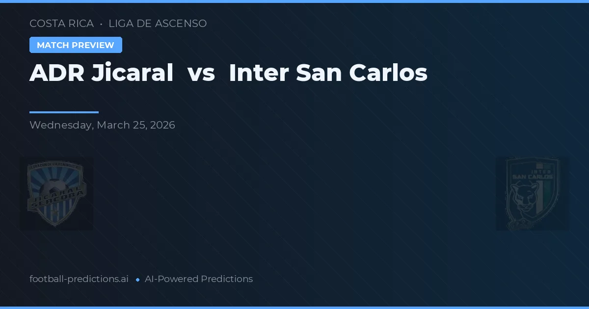 ADR Jicaral vs Inter San Carlos — předpověď a náhled zápasu