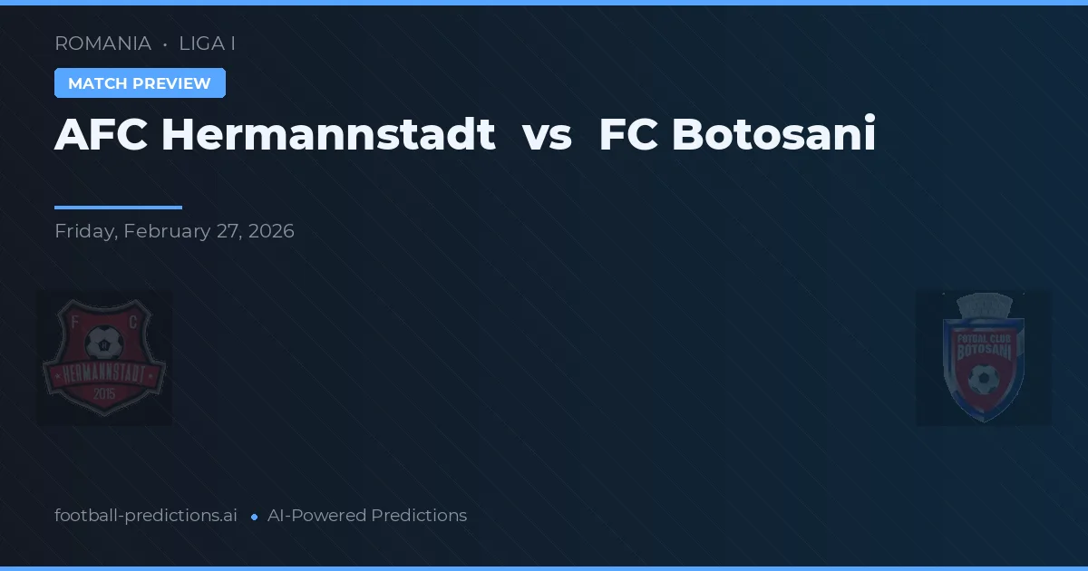 AFC Hermannstadt vs FC Botošani — předpověď a náhled zápasu
