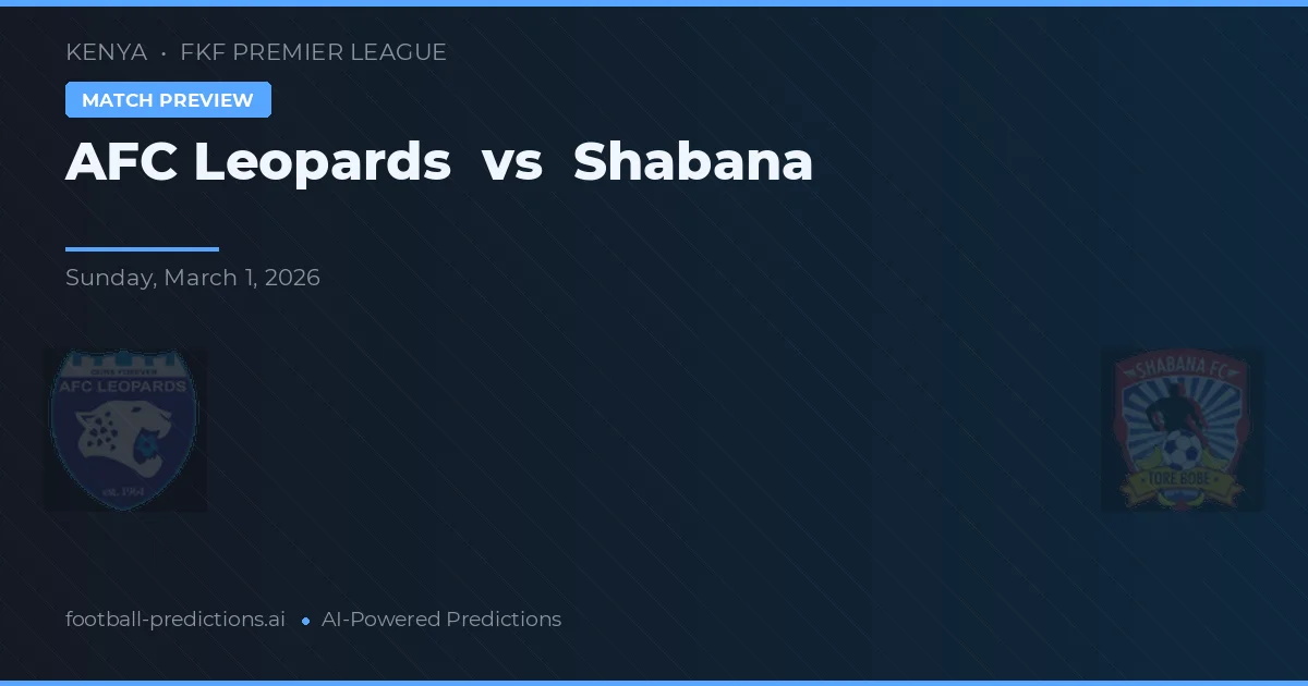 AFC Leopards vs Shabana — předpověď a náhled zápasu