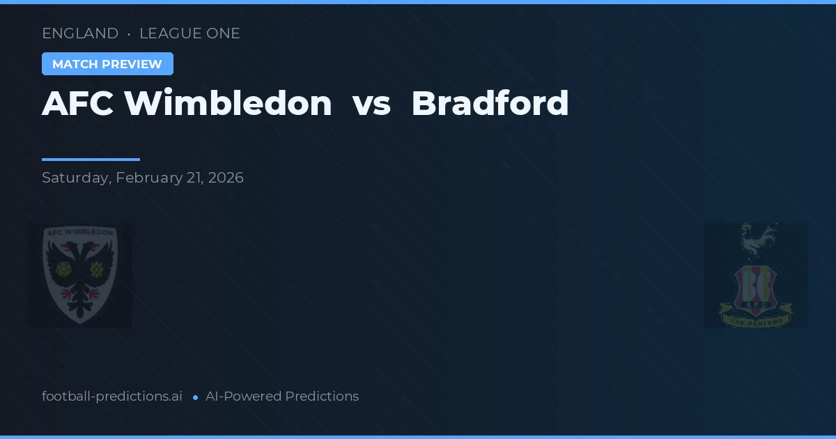 AFC Wimbledon vs Bradford — předpověď a náhled zápasu