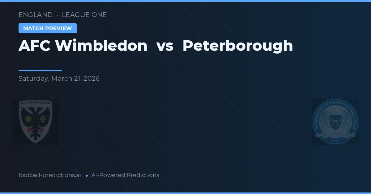AFC Wimbledon vs Peterborough — předpověď a náhled zápasu