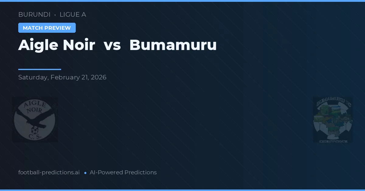 Aigle Noir vs Bumamuru — předpověď a náhled zápasu