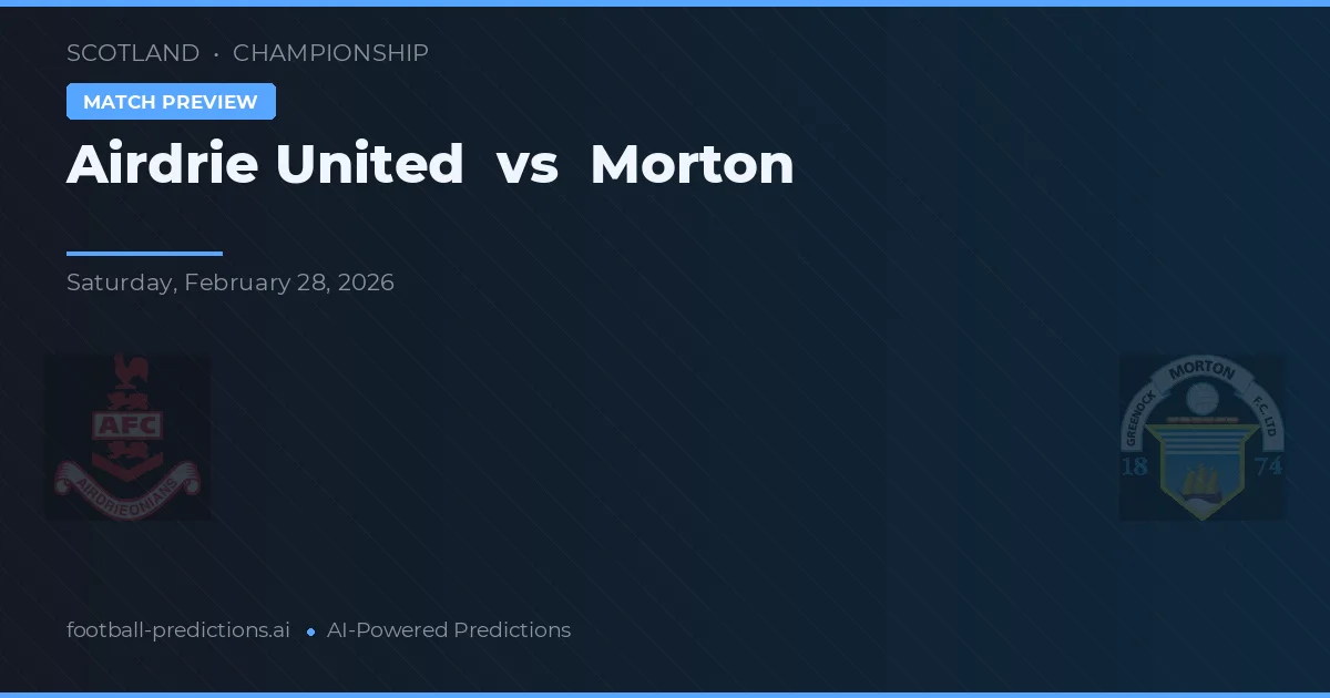 Airdrie United vs Morton — předpověď a náhled zápasu
