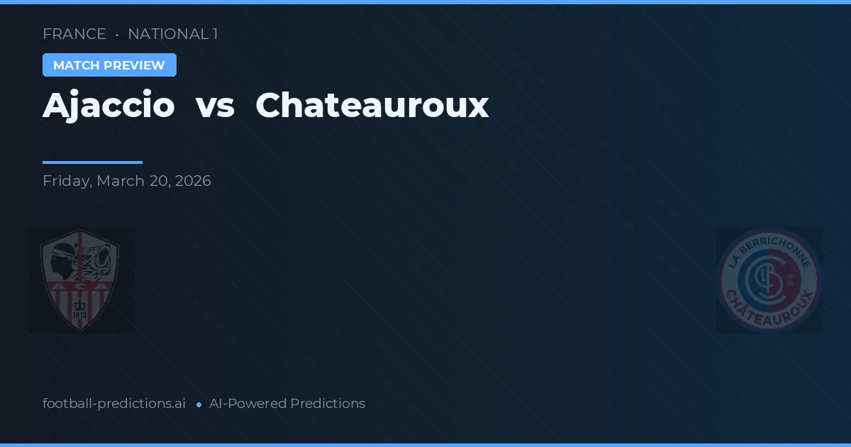 Ajaccio vs Chateauroux — předpověď a náhled zápasu