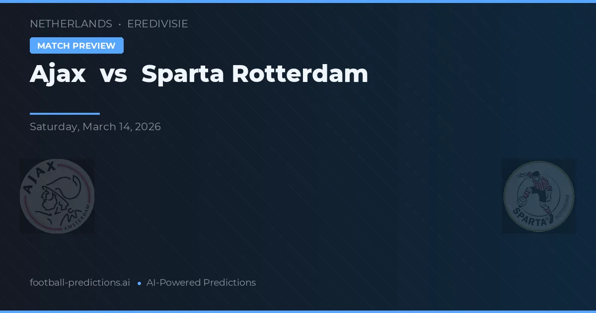 Ajax vs Sparta Rotterdam — předpověď a náhled zápasu
