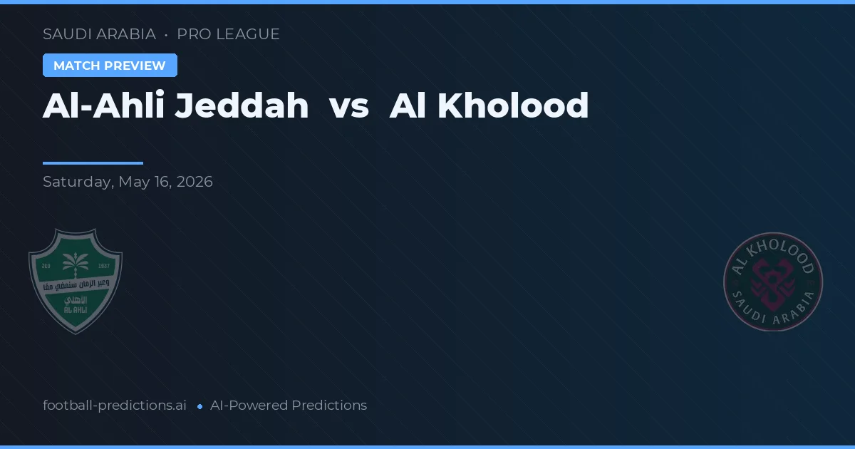 Al-Ahli Jeddah vs Al Kholood — předpověď a náhled zápasu