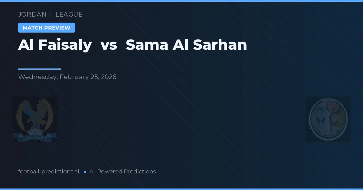 Al Faisaly vs Sama Al Sarhan — předpověď a náhled zápasu