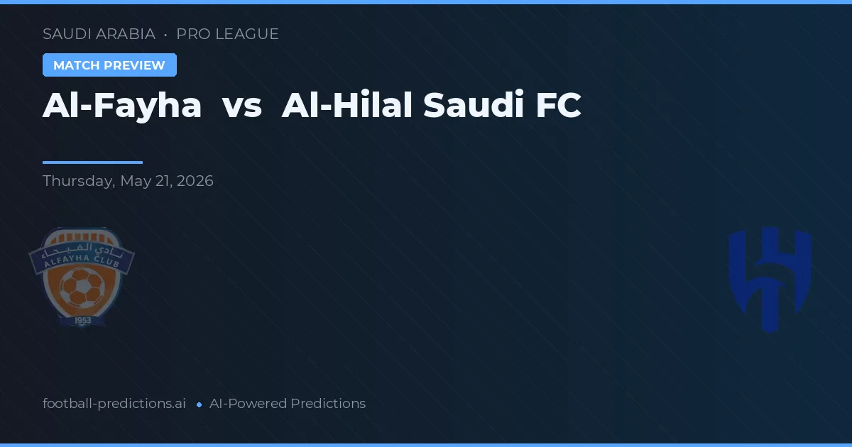 Al-Fayha vs Al-Hilal Saudi FC — předpověď a náhled zápasu