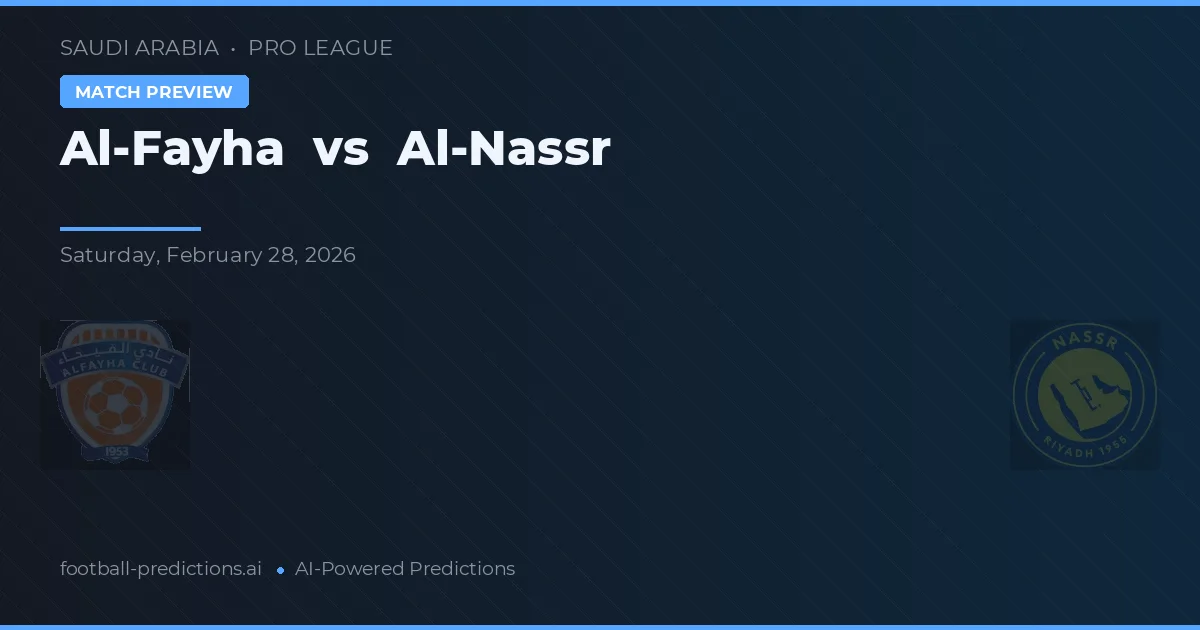 Al-Fayha vs Al-Nassr — předpověď a náhled zápasu