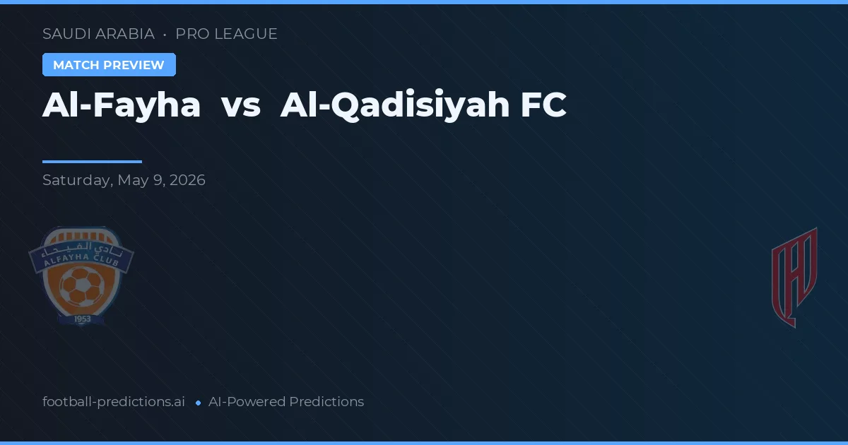 Al-Fayha vs Al-Qadisiyah FC — předpověď a náhled zápasu