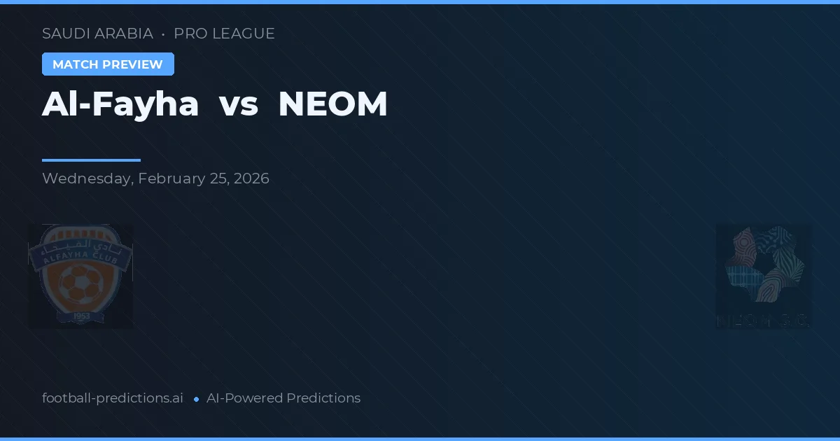 Al-Fayha vs NEOM — předpověď a náhled zápasu