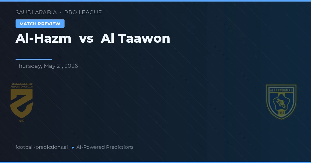 Al-Hazm vs Al Taawon — předpověď a náhled zápasu