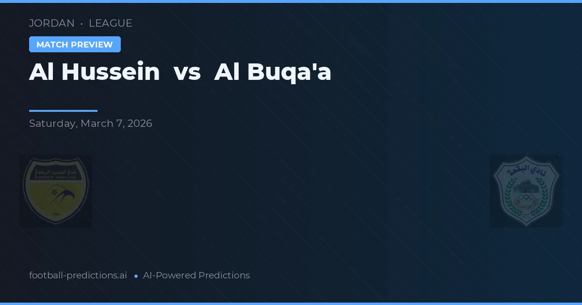 Al Hussein vs Al Buqa'a — předpověď a náhled zápasu