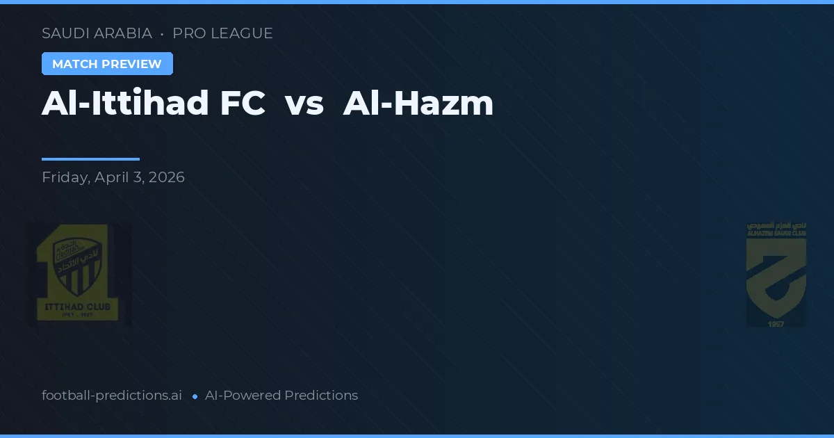 Al-Ittihad FC vs Al-Hazm — předpověď a náhled zápasu