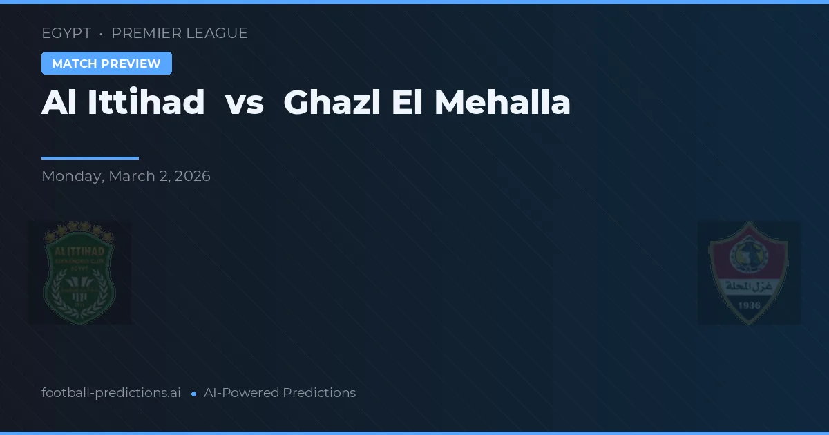 Al Ittihad vs Ghazl El Mehalla — předpověď a náhled zápasu