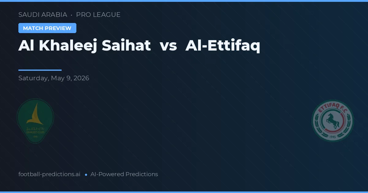 Al Khaleej Saihat vs Al-Ettifaq — předpověď a náhled zápasu