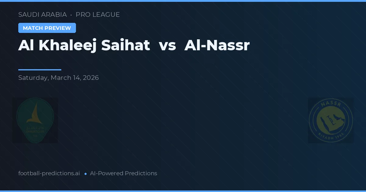 Al Khaleej Saihat vs Al-Nassr — předpověď a náhled zápasu