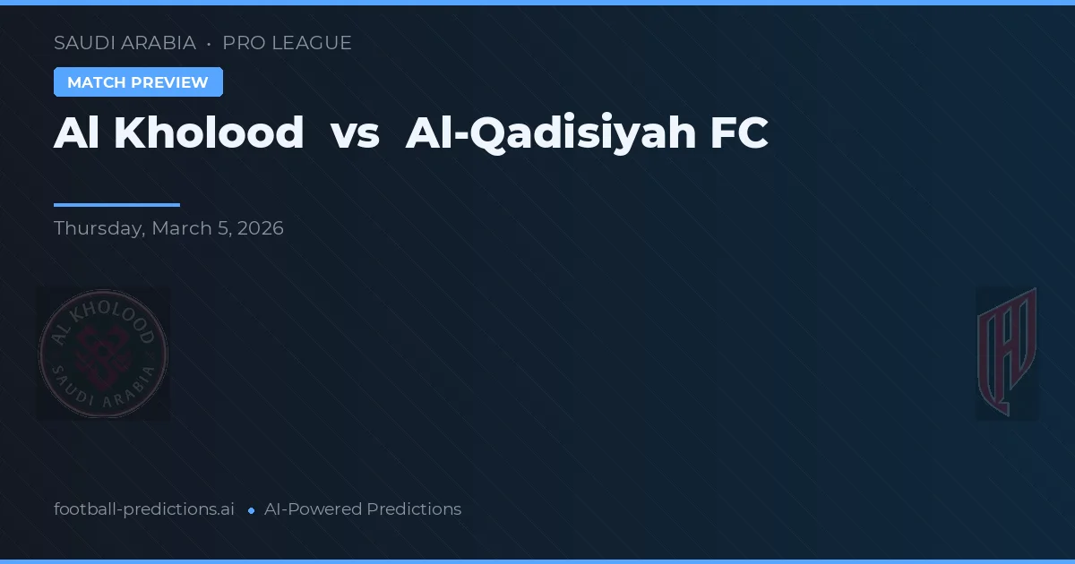 Al Kholood vs Al-Qadisiyah FC — předpověď a náhled zápasu