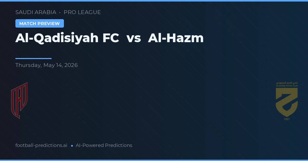 Al-Qadisiyah FC vs Al-Hazm — předpověď a náhled zápasu