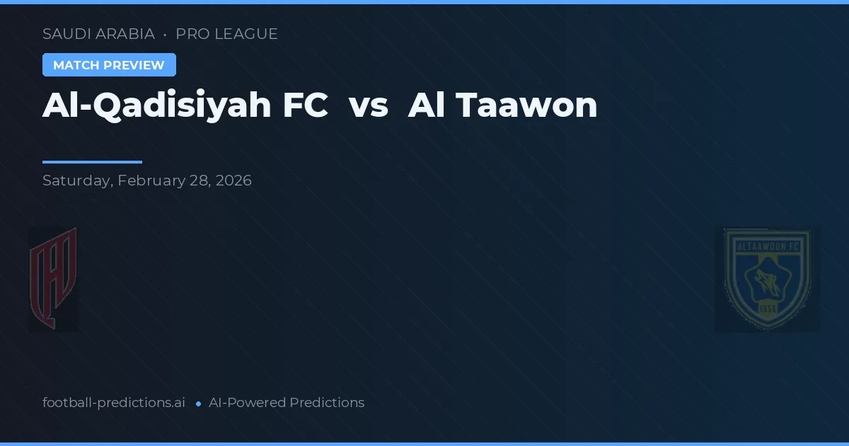 Al-Qadisiyah FC vs Al Taawon — předpověď a náhled zápasu