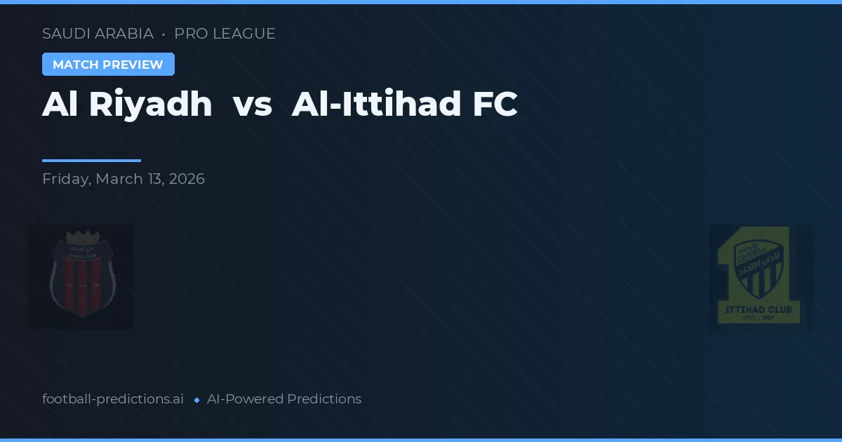 Al Riad vs Al-Ittihad FC — předpověď a náhled zápasu