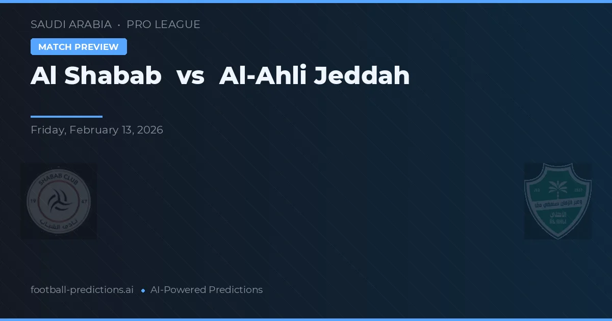 Al Shabab vs Al-Ahli Jeddah — předpověď a náhled zápasu