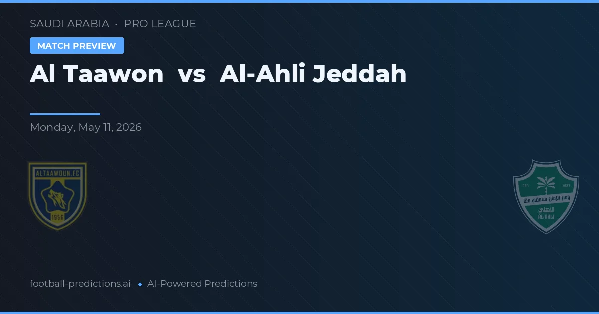 Al Taawon vs Al-Ahli Jeddah — předpověď a náhled zápasu